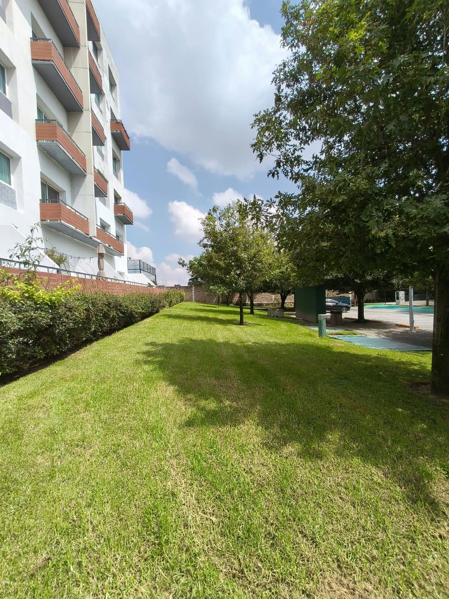 Jardín junto a la torre Aqua