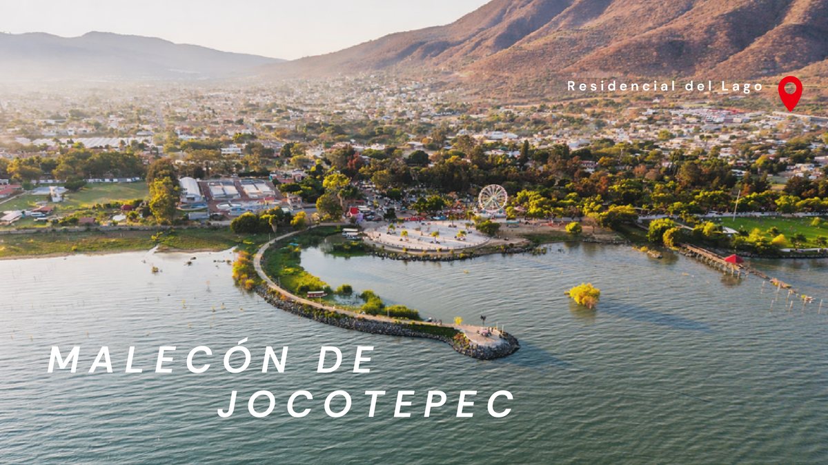 Malecón de Jocotepec en el Lago de Chapala, cerca del desarrollo