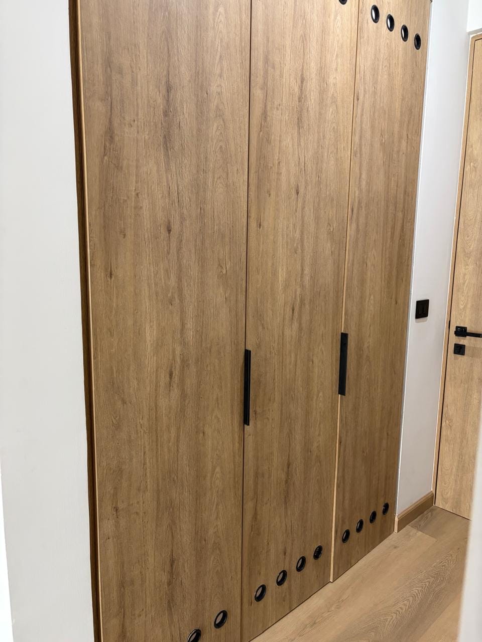 Clóset de madera junto a la entrada