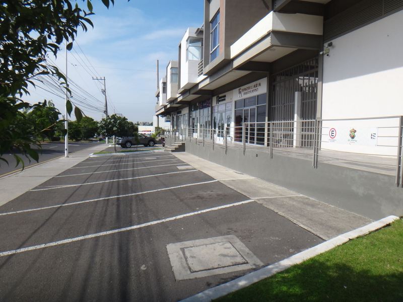 Cajones de estacionamiento frente a la plaza